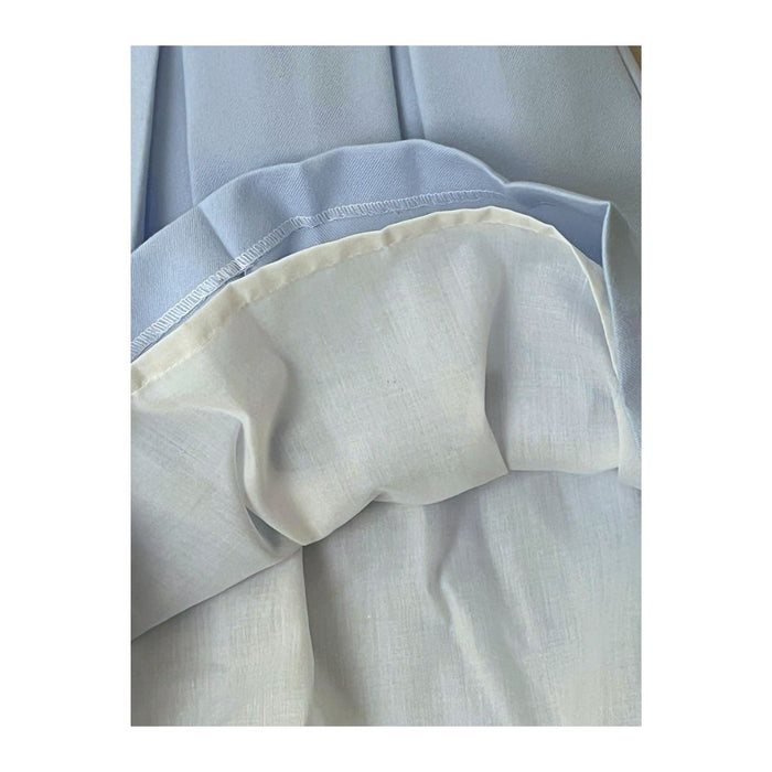Pale Blue Embroidered Pleat Dress, Coat & Hat