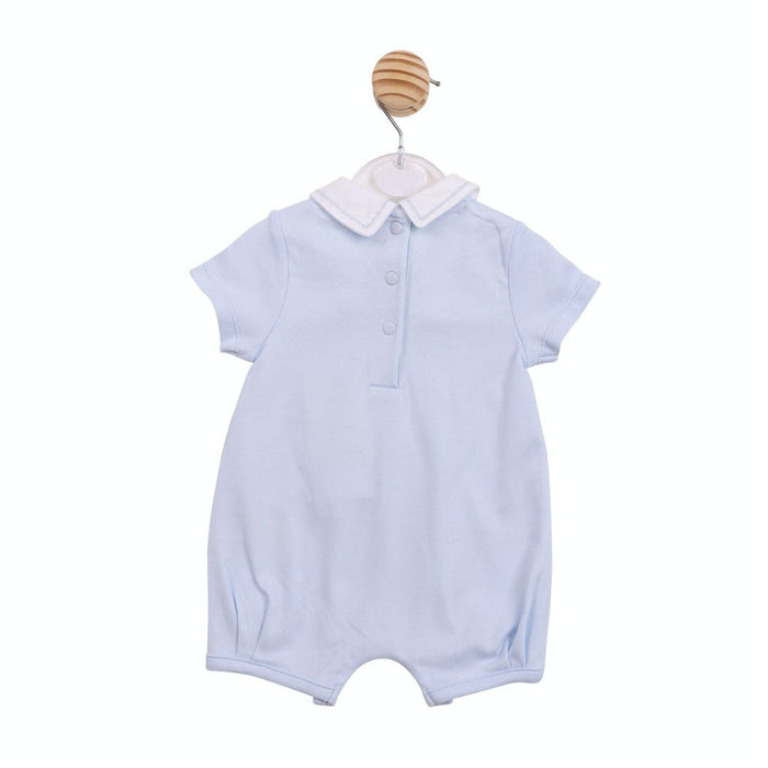 Pale Blue Embroidered Romper
