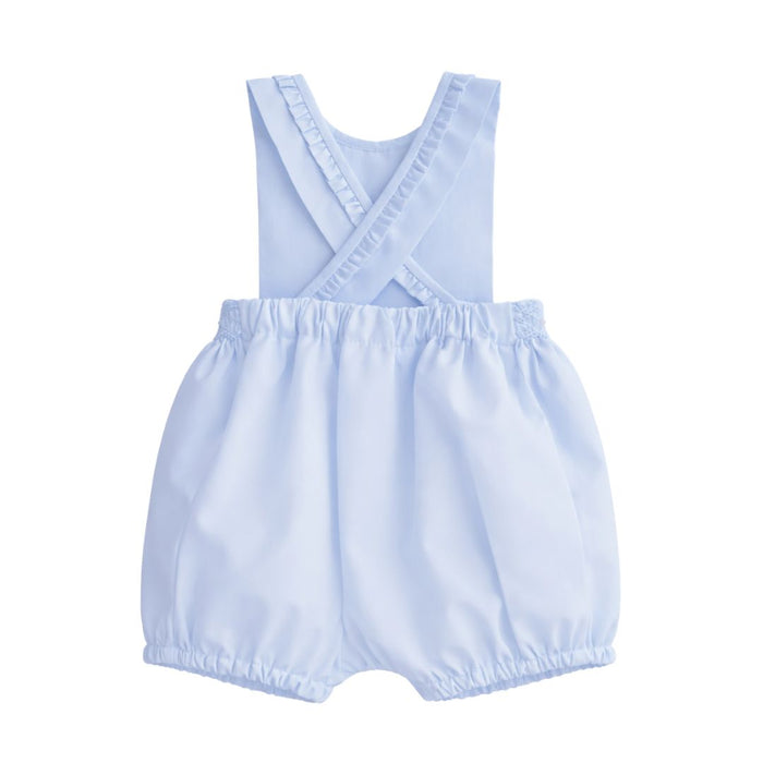 Pale Blue Smocked Romper & Headband