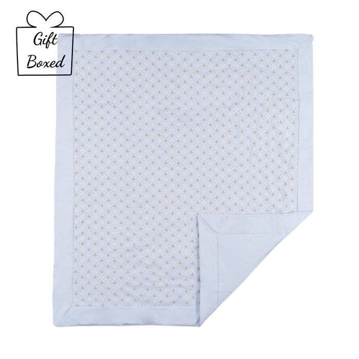Pale Blue Teddy Print Blanket