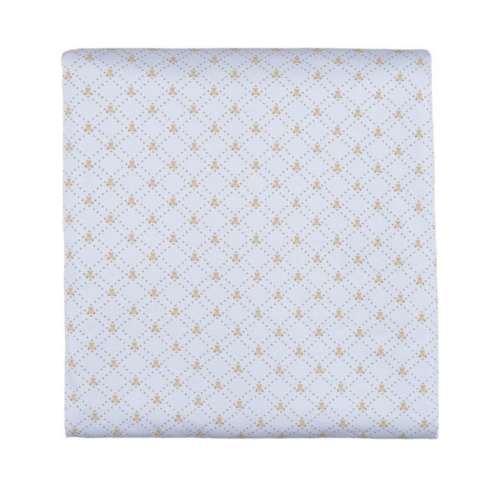 Pale Blue Teddy Print Blanket