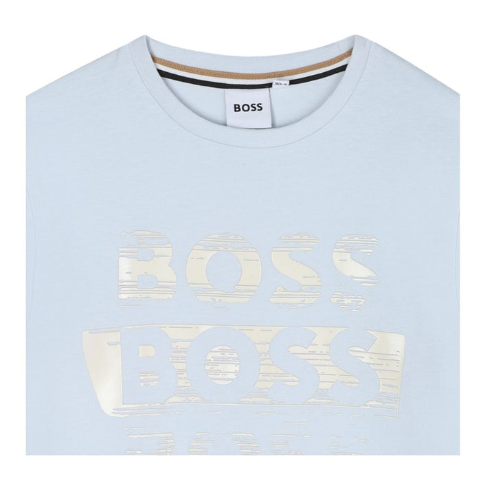 Pale Blue Triple Logo T-Shirt