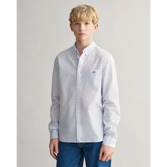 Pale Blue & White Check Shirt
