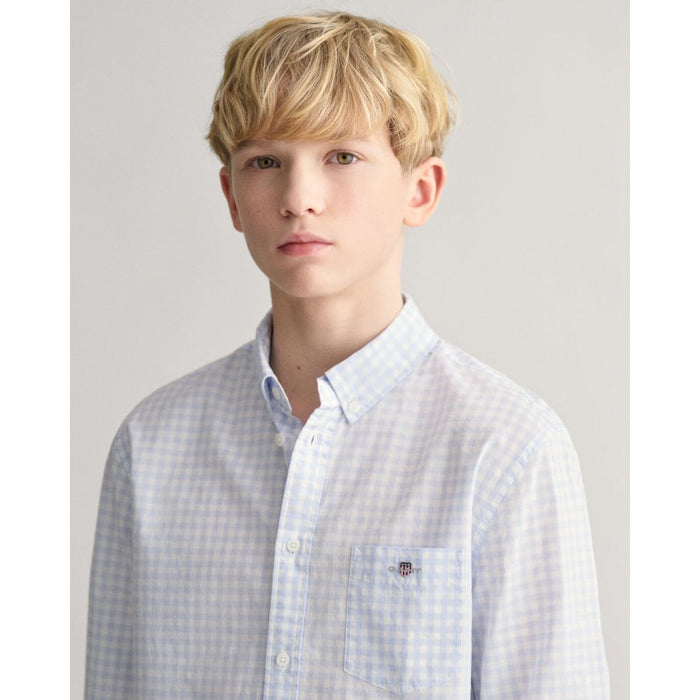 Pale Blue & White Check Shirt