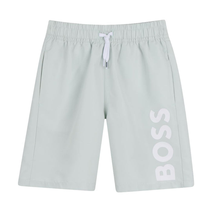 Pale Green Logo Swim Shorts