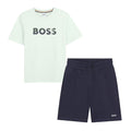 Pale Green & Navy Shorts Set