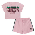 Pale Pink Sequin Logo T-Shirt & Shorts