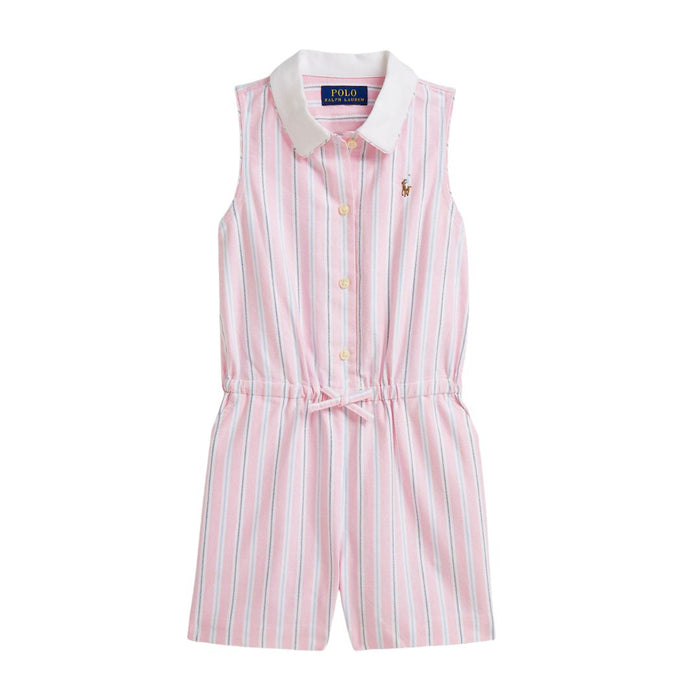 Pale Pink Striped Playsuit