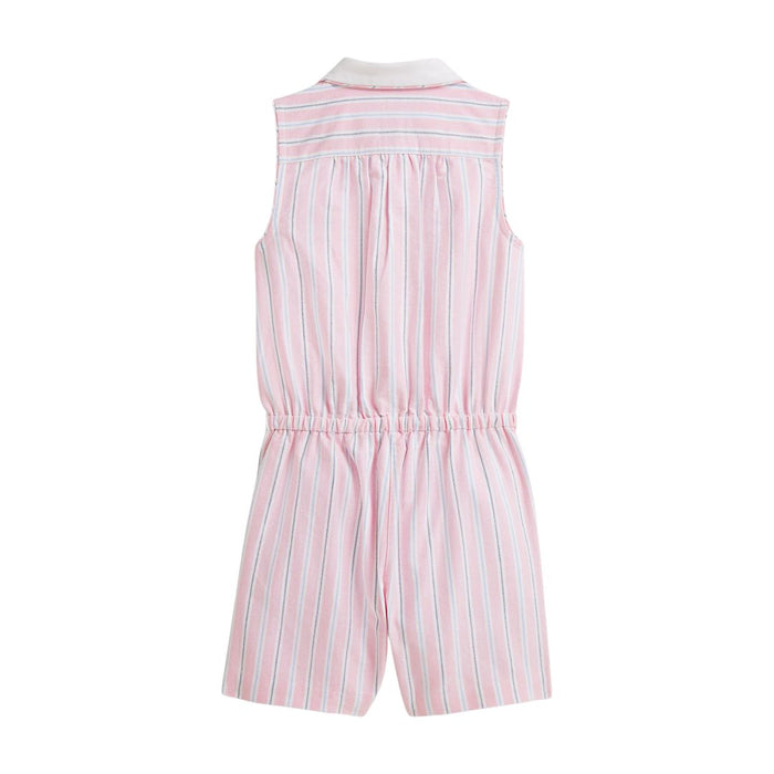 Pale Pink Striped Playsuit