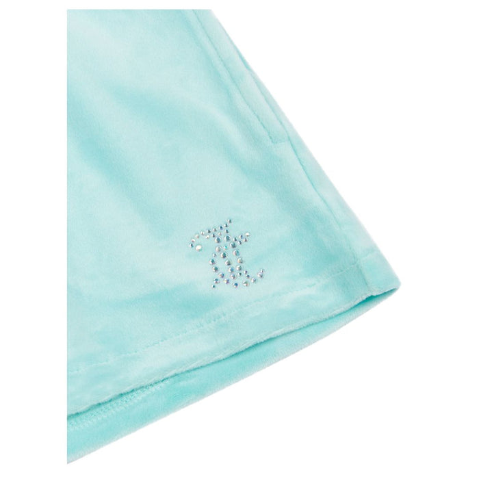 Pale Turquoise Fold Over Waist Shorts
