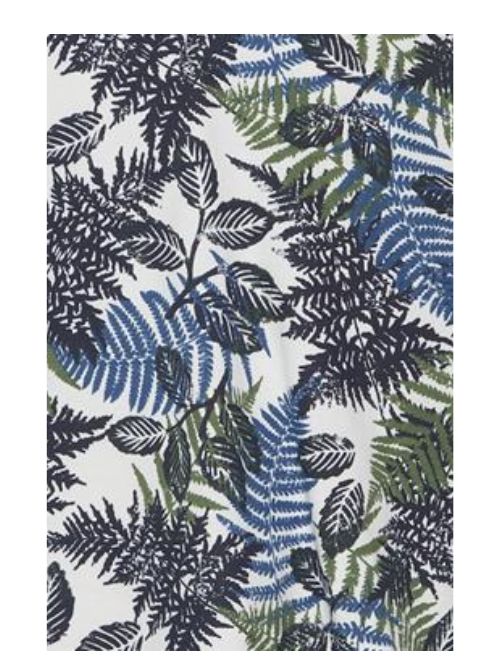 Palm Pattern Polo Shirt - Navy