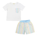 Pastel Stripes Swim Shorts Set