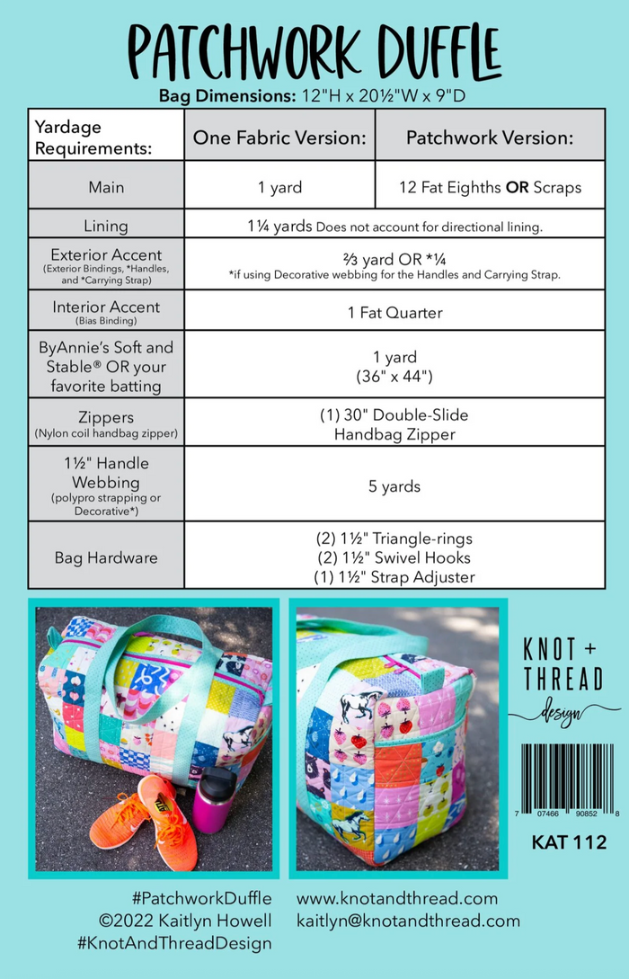 Patchwork Duffle 2nd Edition Pattern