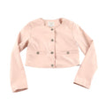 Peach Faux Leather Cropped Jacket