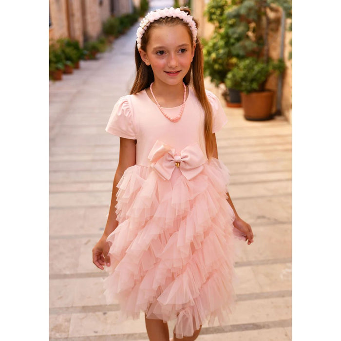 Peach 'Mille Feuille' Dress