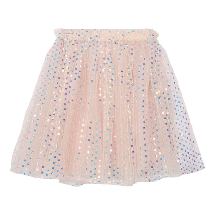 Peachy Pink Sequin Skirt & T-Shirt