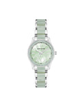 Anne Klein Mint/Silver-Tone Pearlescent Resin Link Bracelet Watch