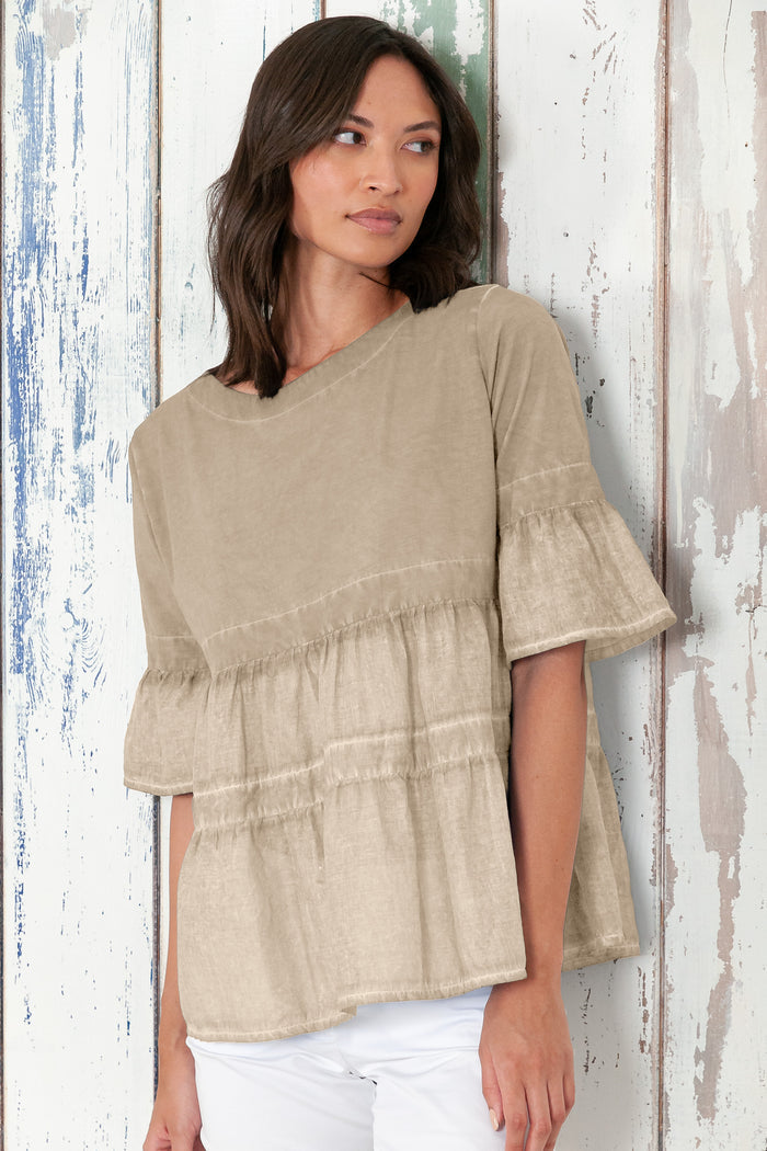 Pep T-Shirt - Women's Short Sleeve Peplum T-Shirt - Harbor