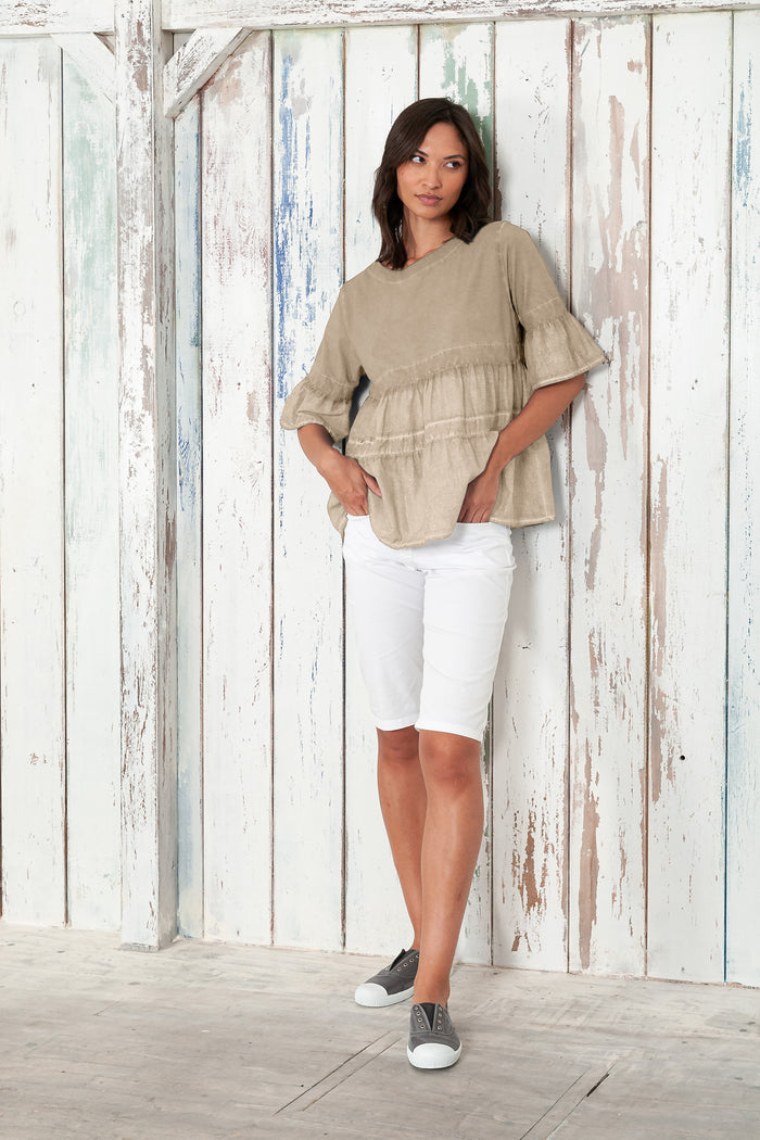 Pep T-Shirt - Women's Short Sleeve Peplum T-Shirt - Harbor
