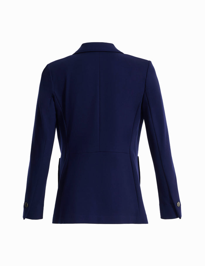Anne Klein Petite Faux Double Breasted Jacket With Patch Pockets