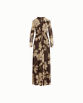 Anne Klein MOLASSES MULTI Petite Twist Front V-Neck Long Sleeve Maxi Dress