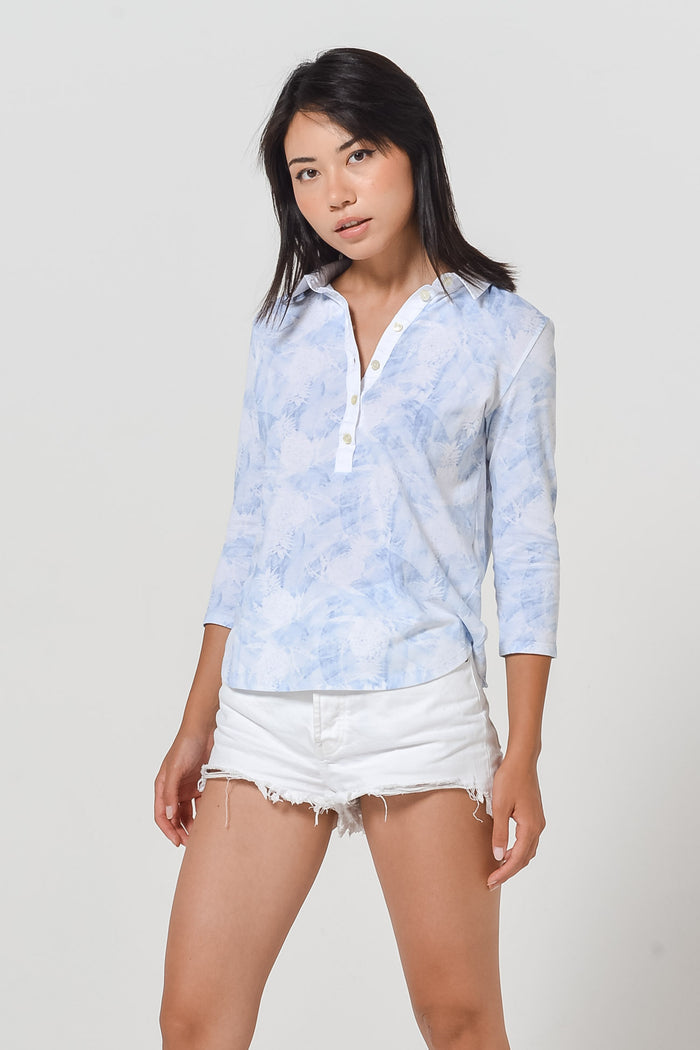 Pineapple-Print Polo Shirt - Fiji