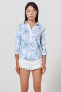 Pineapple-Print Polo Shirt - Shark