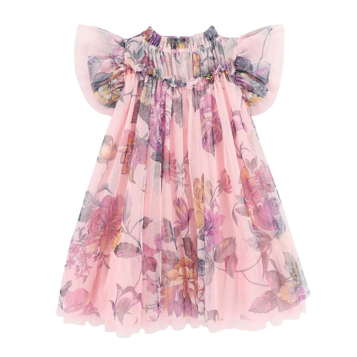 Pink Bold Floral Print Dress