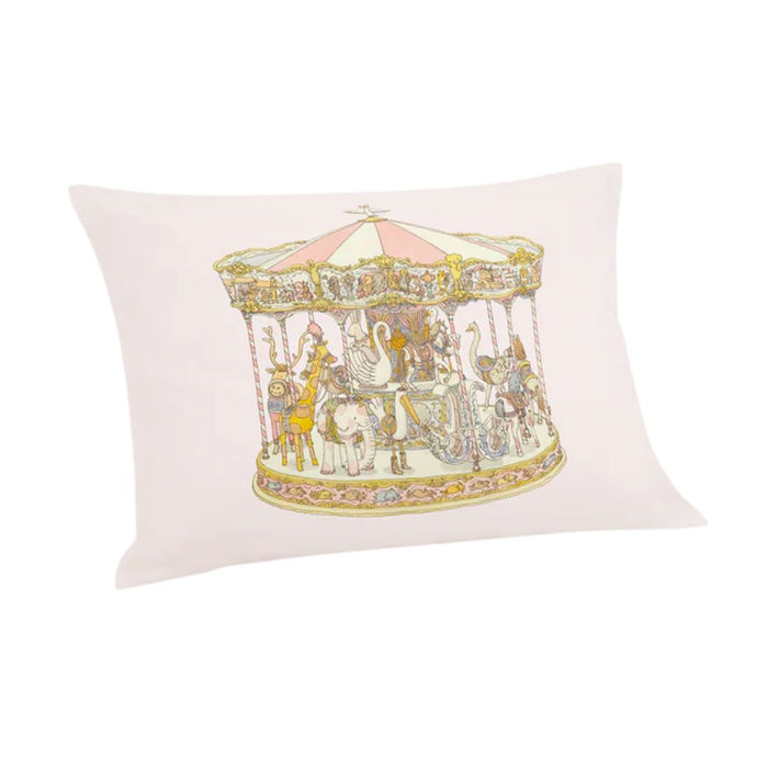 Pink Carousel Satin Cushion