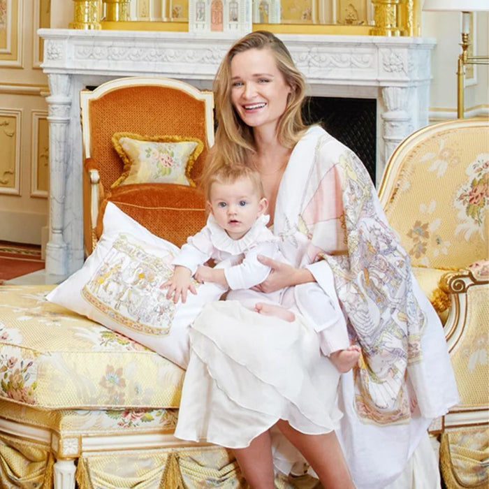 Pink Carousel Satin Cushion