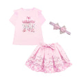 Pink Carousel Skirt Set & Headband