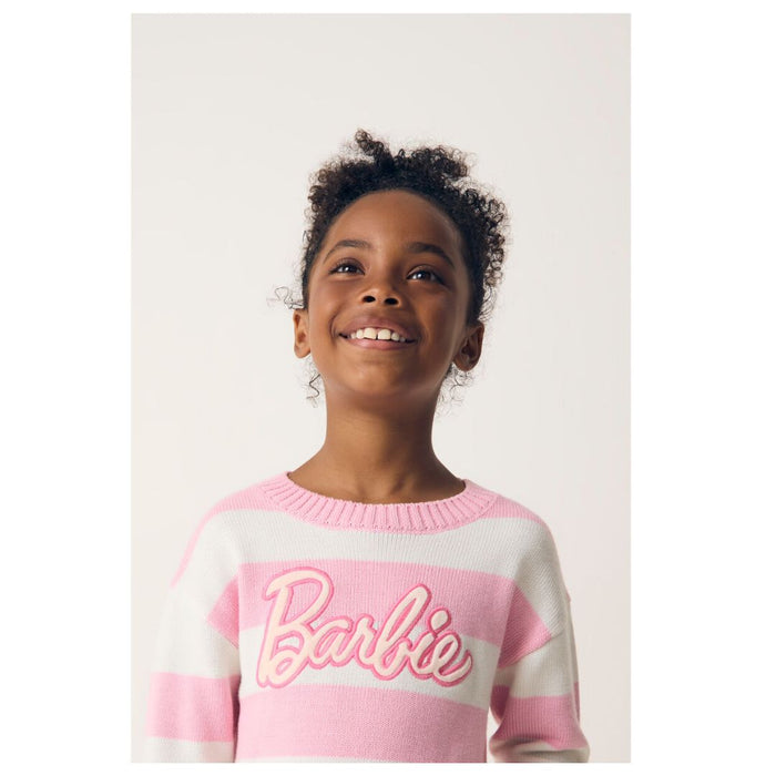 Pink & Cream Striped 'Barbie' Jumper