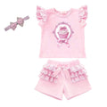 Pink Cupcake Shorts Set & Headband