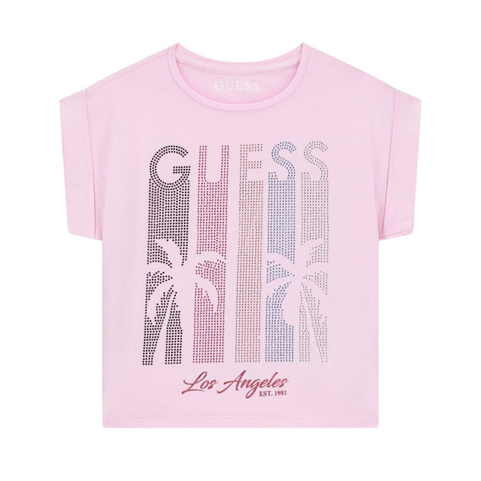 Pink Diamanté Palm Logo T-Shirt