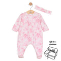 Pink Floral Babygrow & Headband