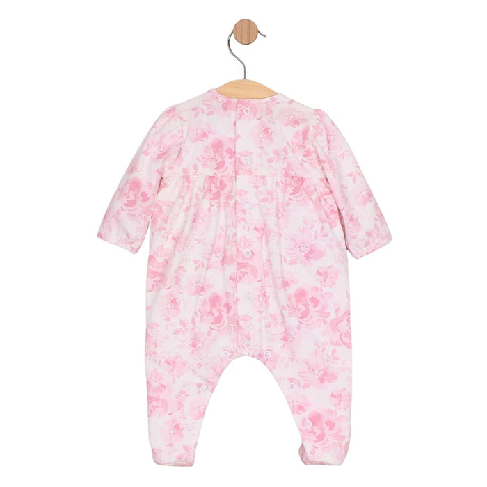 Pink Floral Babygrow & Headband