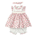 Pink Floral Dress, Bloomers & Headband