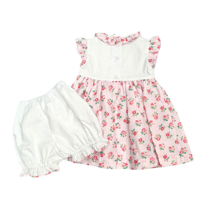 Pink Floral Dress, Bloomers & Headband