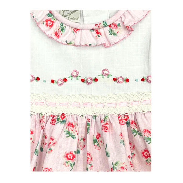 Pink Floral Dress, Bloomers & Headband