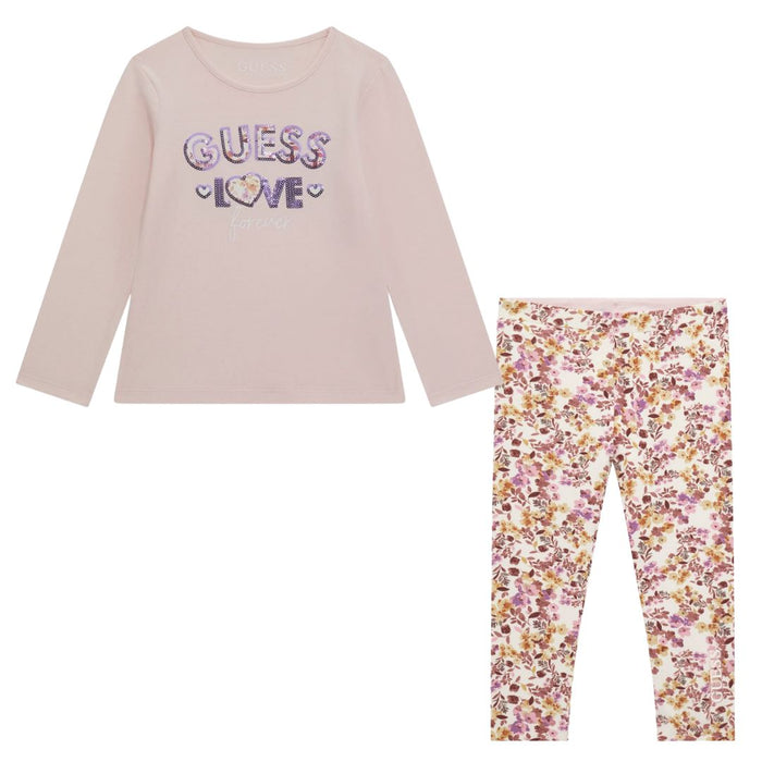 Pink & Floral Reversible Legging Set