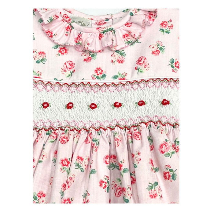 Pink Floral Smocked Dress