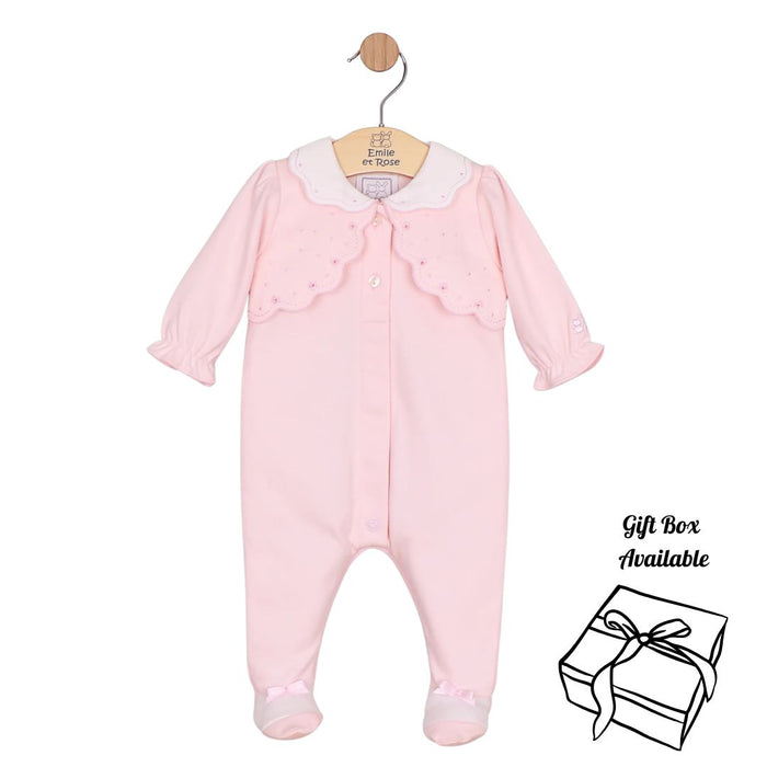 Pink Front Opening Babygrow