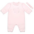 Pink Heart Footless Babygrow & Headband