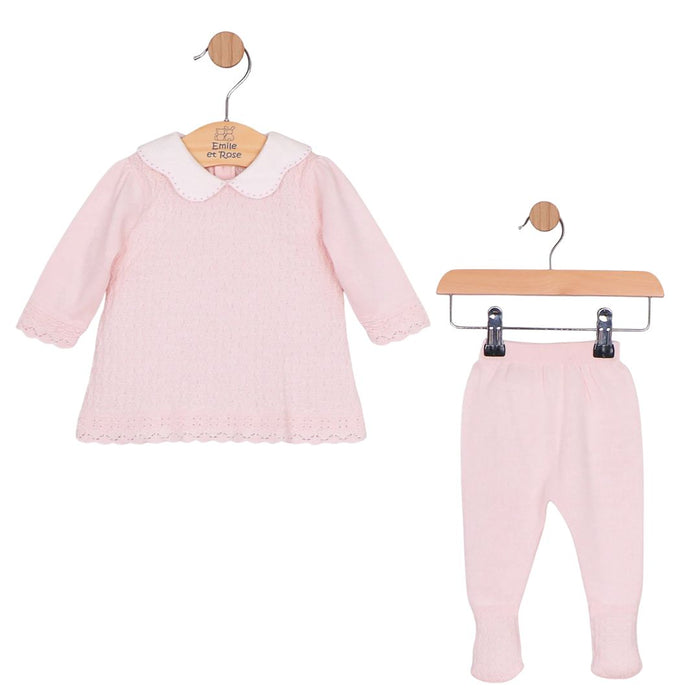 Pink Knitted 2 Piece & Hat