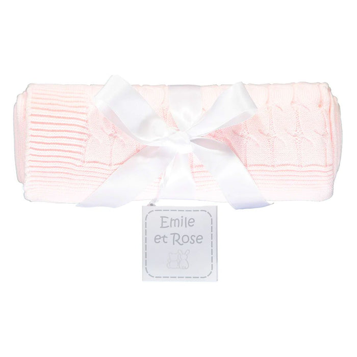 Pink Knitted Baby Blanket