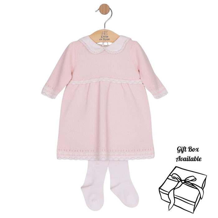 Pink Knitted Dress & Tights