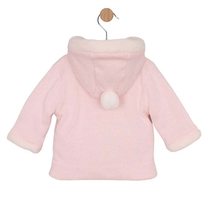 Pink Knitted Hooded Jacket