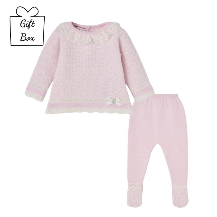 Pink Knitted Lace 2 Piece Set