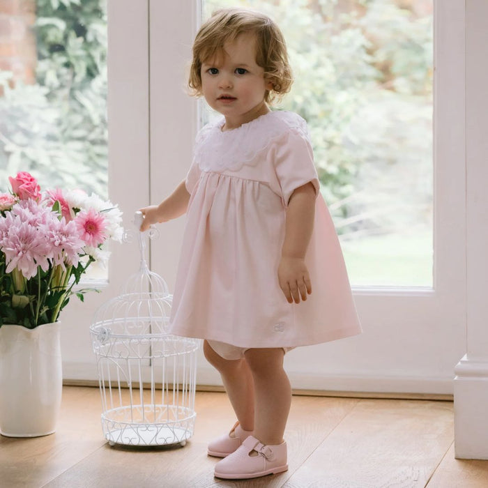 Pink Lace Frill Dress & Bloomers