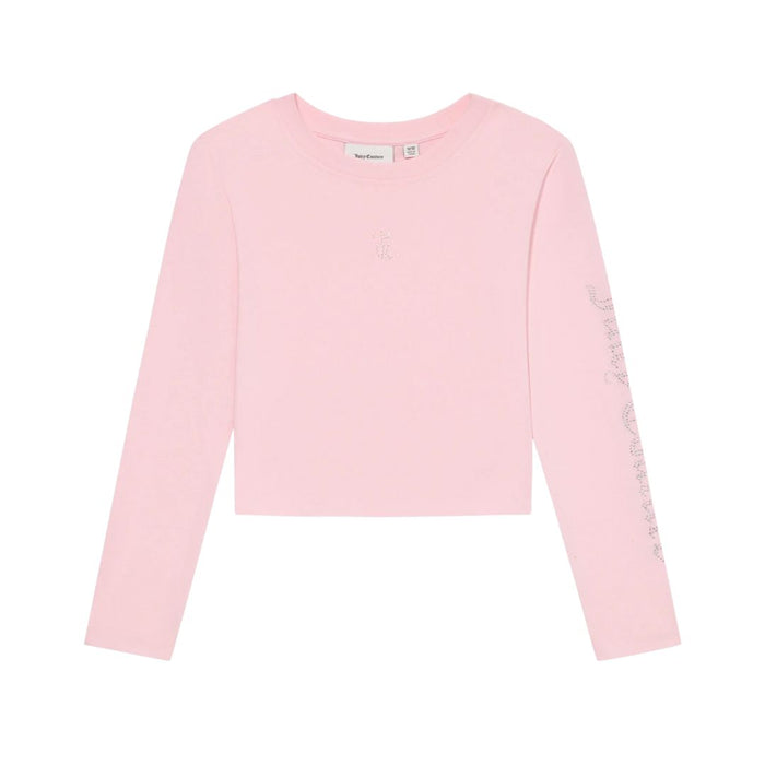 Pink Long Sleeve Diamante Top